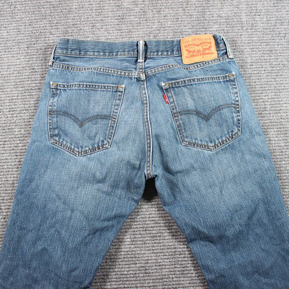 Levi’s Jeans Mens 33x32 Blue 527 Slim Bootcut Distressed Frayed Hem - Picture 8 of 12